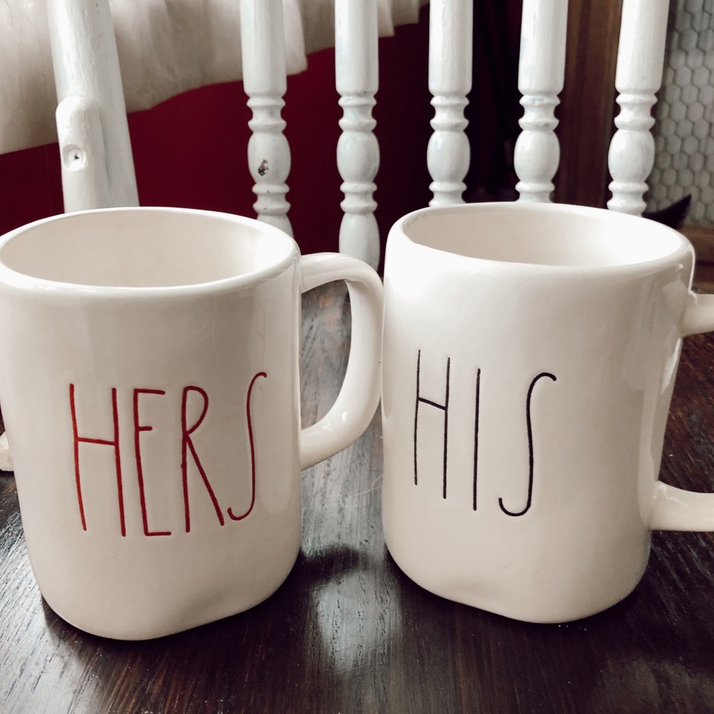 his & her rae dunn mugs
